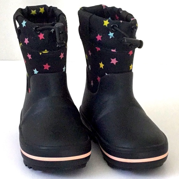 Cat & Jack Black Boots with Stars. Clean inside & Out. Rain, Outdoor, Winter. - Picture 1 of 5